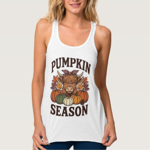 Kürbis-Saison Highland-Kuh Vintage-Herbst-Shirt_1 Tank Top