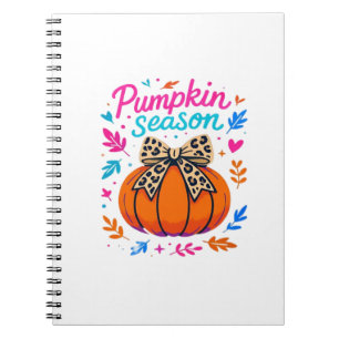 Kürbis-Saison Leopard-Bogen-Design � Cute Herbst-Ä Notizblock