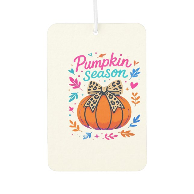 Kürbis-Saison-Leoparden-Bogen-Design � Cute Fall A Autolufterfrischer (Vorderseite)