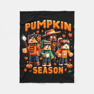 Kürbis-Saison Pixel-Gaming Herbst-Gamer Herbststim Fleecedecke
