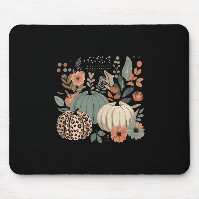 Kürbis-Saison Wildblume Erntedankfest Herbst Mousepad (Vorne)