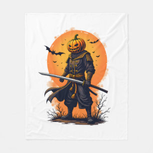 Kürbis-Samurai � Halloween-Krieger T-Shirt Fleecedecke