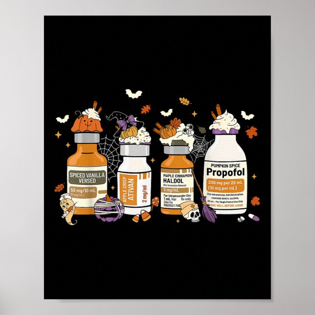 Kürbis Sce Profol Ativan Versed Haldol Halloween  Poster (Vorne)