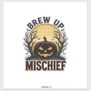 Kürbis-Schabernack-Shirt Vintage-Halloween-Grafik_ Aufkleber