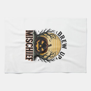 Kürbis-Schabernack-Shirt Vintage-Halloween-Grafik_ Geschirrtuch