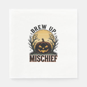 Kürbis-Schabernack-Shirt Vintage-Halloween-Grafik_ Serviette