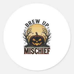 Kürbis-Schalk-Hemd Vintage-Halloween-Grafik_1 Runder Aufkleber