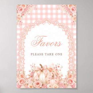 Kürbis-Schleife-Blumen-Baby-Party-Gunst-Tischschil Poster