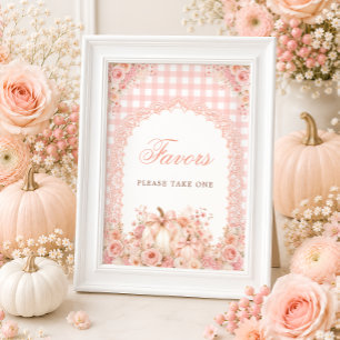 Kürbis-Schleife-Blumen-Baby-Party-Gunst-Tischschil Poster