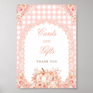 Kürbis-Schleife-Blumenkarten & Geschenke-Tischschi Poster