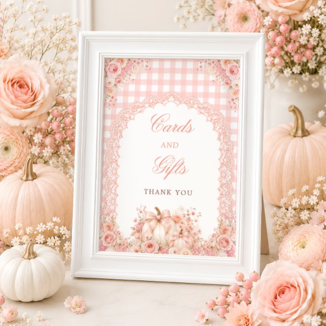 Kürbis-Schleife-Blumenkarten & Geschenke-Tischschi Poster (Von Creator hochgeladen)