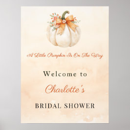 Kürbis-Schleife Willkommen Baby Shower Poster