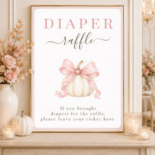 Kürbis-Schleifen-Baby-Mädchen-Spritzgeburt- Windel Poster