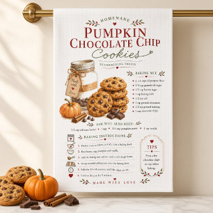 Kürbis-Schoko-Chip-Kekse Rezept Thanksgiving Geschirrtuch