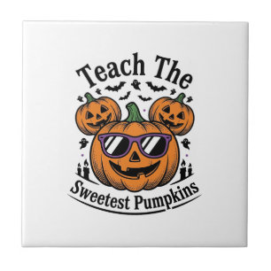 Kürbis-Shirt für Lehrer Süß Halloween-Klasse Desig Fliese