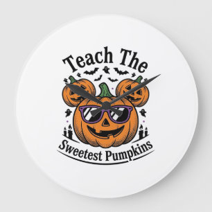 Kürbis-Shirt für Lehrer Süß Halloween-Klasse Desig Große Wanduhr