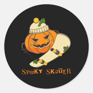 Kürbis Skateboard Halloween Kostüm Lustiges Skateb Runder Aufkleber