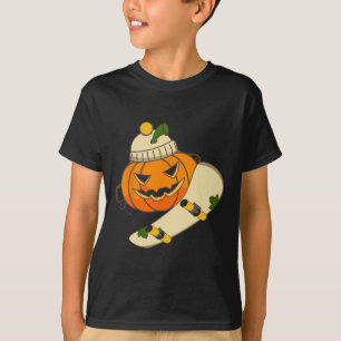 Kürbis Skateboard Halloween Kostüm Lustiges Skateb T-Shirt