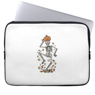 Kürbis-Skelett-Shirt Vintage-Tanzknochen-Kunst Laptopschutzhülle