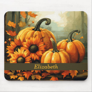 Kürbis-Sonnenblumen Herbst-Thema Herbstlich Gestal Mousepad