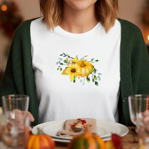 Kürbis, Sonnenblumen und Grünpflanzen T-Shirt