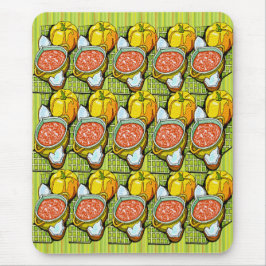 Kürbis, Soße und Streifen Hintergrund Mousepad