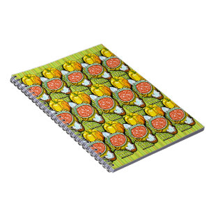 Kürbis, Soße und Streifen Hintergrund Notizblock