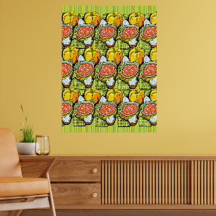 Kürbis, Soße und Streifen Hintergrund Poster