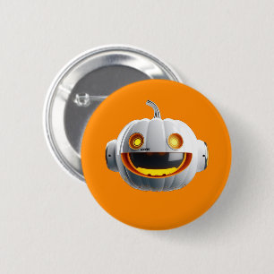 Kürbis Spooky der Roboter - Kopf, orange @ubawi_co Button