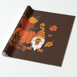 Kürbis, Sternanis, Zimtsticks, Herbstsprung Geschenkpapier