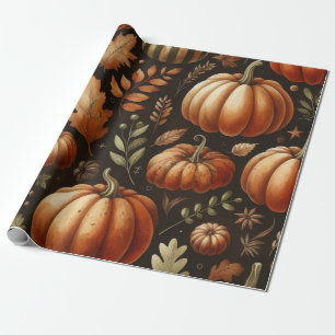 Kürbis Süße Wasserfarbe Herbst & Erntedankfest Geschenkpapier