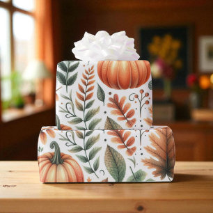 Kürbis Süße Wasserfarbe Herbst & Erntedankfest Geschenkpapier