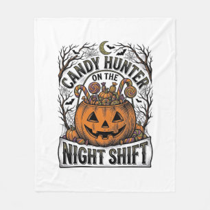Kürbis-Süßigkeiten-Eimer Vintage-Halloween-Gravur Fleecedecke