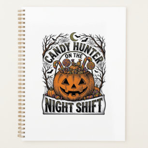 Kürbis-Süßigkeiten-Eimer Vintage-Halloween-Gravur Planer