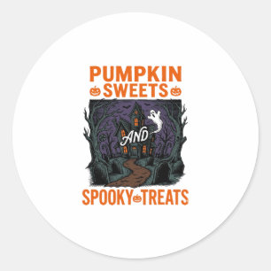Kürbis-Süßigkeiten-Shirt Gruselige Halloween-Desig Runder Aufkleber