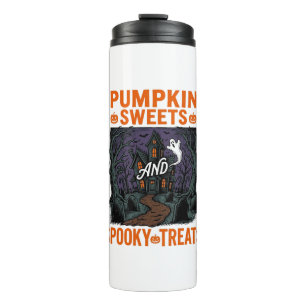 Kürbis-Süßigkeiten-Shirt Gruselige Halloween-Desig Thermosbecher