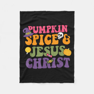 Kürbis-Szene & Jesus Christus Lustiger Christl Fleecedecke
