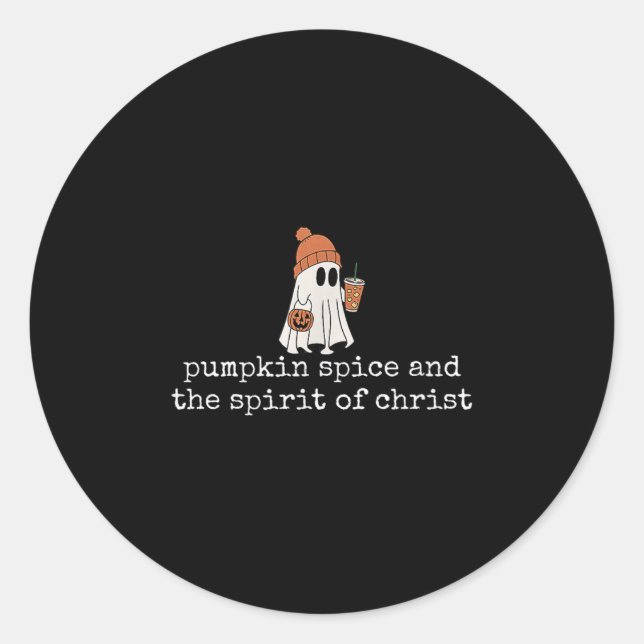 Kürbis-Szene und der Geist Christi Christliches Ha Runder Aufkleber (Vorderseite)