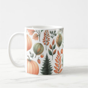 Kürbis-Tasse Wasserfarbe Herbstlaub Kaffeetasse