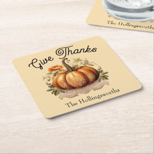 Kürbis-Tischdekoration zum Thanksgiving-Fest Rechteckiger Pappuntersetzer