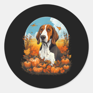 Kürbis Treeing Walker Coonhound Hund Halloween Runder Aufkleber
