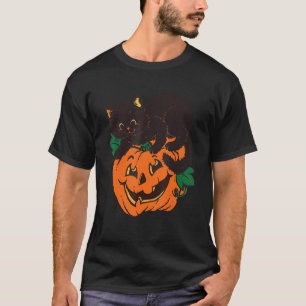 Kürbis und Black Cat Boo Halloween Spooky T-Shirt