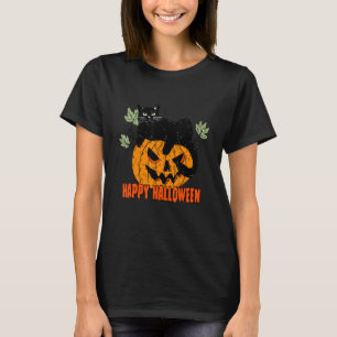 Kürbis und Black Cat glückliche Halloween Spooky K T-Shirt