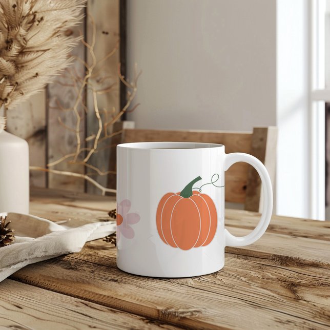 Kürbis und Blume im Herbst Kaffeetasse (Von Creator hochgeladen)