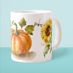 Kürbis und Blume Jumbo-Tasse
