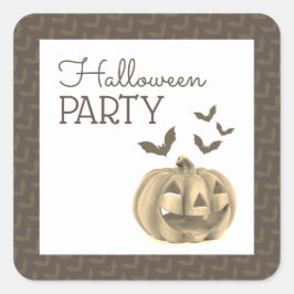 Kürbis und Fledermäuse, Halloween-Party Quadratischer Aufkleber