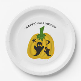 Kürbis und Geister Pappteller