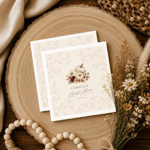 Kürbis- und Herbst-Blumen-Hochzeitsdusche-Serviett Serviette