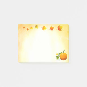 Kürbis- und Herbstlaubnoten Post-it Klebezettel