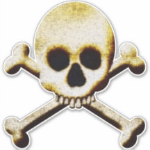 Kürbis- und Kreuzknochen-Aufkleber für Vinyl-Selbs